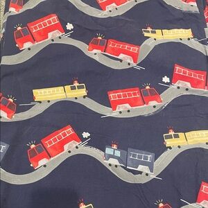 Pottery Barn Kids Full/Queen duvet cover-blue with fire trucks